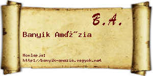 Banyik Amázia névjegykártya